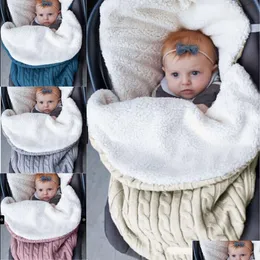 Dekens Inbakeren Urijk Kinderen Ddle Wrap Warme Wollen Klomp Gebreide Kinderdeken Baby Baby Slee Bag Ddling Slaapzakken Drop Del Otchx