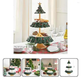 Kök förvaring enkelhet bra julgranformad mellanmål kaka stativ dekor trä cupcake hållare multifunkt för hemmet