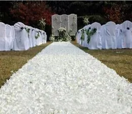 30mlot Düğün Koridoru Runner Beyaz Gül Çiçek Petal Halı Düğün Centerpieces için Dekorasyon Sarf Malzemeleri2128773