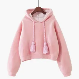 2023 Primavera Nuovo Oro Fluff di Spessore Con Cappuccio Sciolto Solido Dolce College Pullover Pasta Fritta Colpi di Scena Maglione a Maniche Lunghe Ragazza