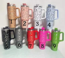 40oz Big Capacity Tea Cups With Handle Lid Straw Stainless Steel Thermos Water Bottles Tumblers with Logo Stanley 40OZ Car Mugs