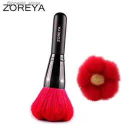 Makeup Brushes Zoreya Brand Hot Sales red flower thick soft Natural Goat hair make up brush women Makeup Powder brush for Cosmetic tool Q231110