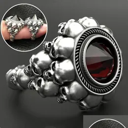 Band Rings 25 Pieces / Pack Of Exquisite Punk Skl Ring Suitable For Both Men And Womens Rock Friends Parties Drop Delivery Je Dhgarden Dhvxq