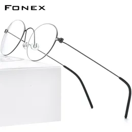 サングラスフレームfonex bメガネフレーム女性処方眼鏡男性韓国人近視光学モーテンスクリューレスアイウェア7510 230410