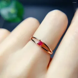 Anéis de cluster Natural e real Ruby Ring Silver 925 para charme luxo designer dedo mulheres jóias finas