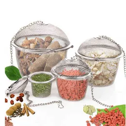 100pcs Durable Silver Reusable Stainless Mesh Herbal Ball Tea Spice Strainer Teakettle Locking Tea Filter Infuser Spice 4 Sizes