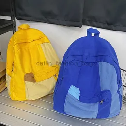 Sırt çantası stili diğer çanta tuval kontrast sırt çantası basit büyük kapasiteli scoolbags 2023 yeni kadın fasion bagpack öğrencisi bookbagscatlin_fashion_bags
