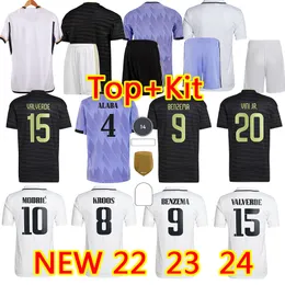 Benzema Rea Madryts koszulki piłkarskie 22 23 24 Modric Camiseta 2023 Vini Jr Rodrygo Camavinga Tchouameni Finals Champions 14 Football Shirt Kit Camiseta de Futbol