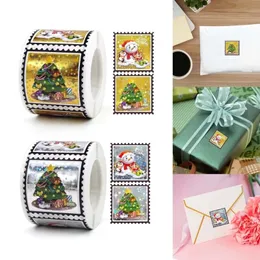 Selbstklebende Aufkleber zum Aufrollen, Weihnachtstag, dekorative Geschenkserie, selbstklebendes Etikett 231110