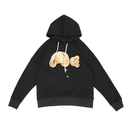 Designer par hoodies mode lyx rund nacke långärmad höst vinter jumper tröja jacka hoodie svart och vit tryck liten björn tröja