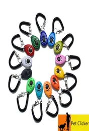 Pet Dog Training Click Clicker Whistle Agility Training Trainer Aid Wrist Lanyard Dog Training Obedience Supplies Key Chain1240998