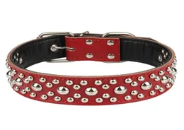 Dog Collars Leashes Genuine Leather Studded Big Collar With Round Rivets Adjustable For Large Breed Dogs Pet Supplies3802410