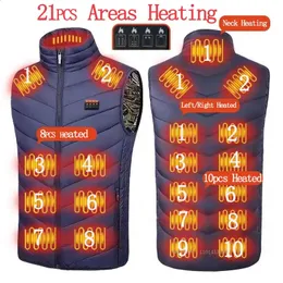 Erkek yelek 17 adet alanlar ısıtmalı yelek ceket usb erkekler kış elektrikle ısıtılmış termal yelek avı için sıcak av ceketi 231109