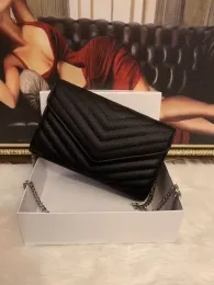 High quality clutch handbags woc Envelope Genuine leather caviar bags wallet on chain purse fashion lady shoulder bag women handbag vintage card holder purse