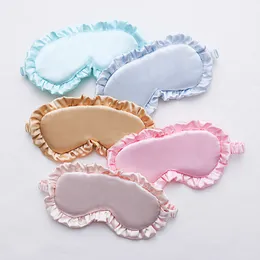 Silk Ruffle Sleep Eye Mask Soft Sleeping Eye täcker Multicolor Night Dream Blackout Eye Patches For Woman Man to Sleep Better