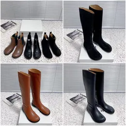 Designerskor Campo Chelsea Ankel Knee Boots Fashion Women Platform Boots Luxury Calfskin Leather Suede Riding Boot Storlek 35-40