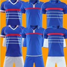 Man Kids Kit 1984 1998 2000 Retro Vintage 축구 유니폼 지단 Henry Maillot de Foot Euro Finals 유니폼 축구 저지 셔츠