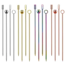 Bar Products Silver Cocktail Picks Stainless Steel Cocktail Sticks Fruit Sticks Practical Swizzle Sticks for Bar