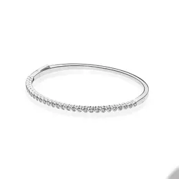 Twinkling Forever Bangle Bracelet for Pandora Real Sterling Silver Wedding designer Bracelets Set For Women Girlfriend Gift CZ Diamond bracelets with Original Box