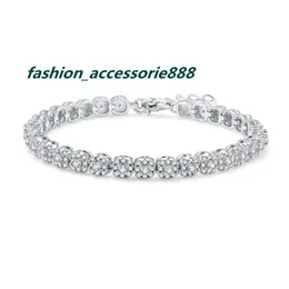 Jewelry Women Hip Hop White Gold Plated S925 Link Synthetic Diamond Jewelry Vvs 2mm Moissanite Tennis Chain Bracelet