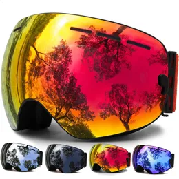 Лыжные очки Двойные слои UV400 Противотуманные зимние спортивные очки на открытом воздухе Очки Лыжная маска Сноуборд Мужчины Женщины Снег 231109