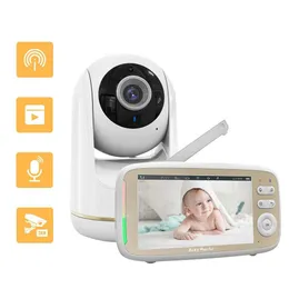 Babyphone 5 Zoll IPS LCD 720P größeres Display mit Kamera-Zoom 2-Wege-Audio Nachtsicht Babysitter-Kamera VB803