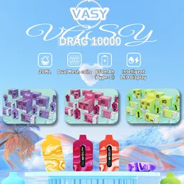 Engångsvape 10k original vasy drag puffs 10000 20 ml 5% uppladdningsbar frukt smak vaper engångselektronisk vape penna 13 smaker