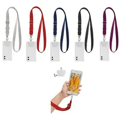 Cell Phone Straps Charms Polyester Adjustable Webbing Transparent Wrist Lanyard Gasket Hanging Neck Sling Multifunctional Mobile Phone Fhlv