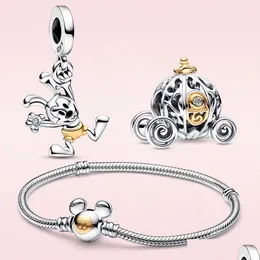 Cartoon Accessories 925 Sterling Sier Pandora Charm Pendant Lämplig för original Classic DIY -armband kvinnliga designer smycken och pum dhdds