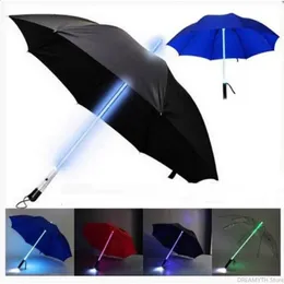 Guarda-chuvas 10 pçs/lote Cool Blade Runner Sabre de Luz LED Flash Light Guarda-chuva rosa guarda-chuva garrafa guarda-chuva Lanterna Night Walkers 231109