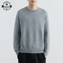 Pulls pour hommes Respirant Élastique Tricoté Base Pull Hommes Harajuku Simple Chaud Polyvalent Pull Mâle Solide Tricot O-Cou Sweat-Shirt Lâche