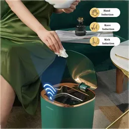 Nowy 12L Smart Trash Can Automatyczny czujnik z odpadami pokrywki wodoodporny Waterbask do kuchennej sypialni toaleta Mute Dustbin