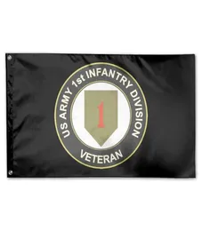 US Army 1st Infantry Division Flag 3x5ft Printing 100D Polyester Club Team Sports Indoor med 2 mässing GROMMETS7715135