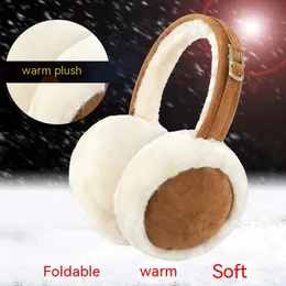 Ear Muffs Moda Inverno Lã Artificial Design Dobrável Quente Colorblocking Pelúcia Fria Capas de Ouvido Unissex Tendência Portátil Ear Muffs 231109