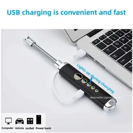 Tändare Ny utökad USB -laddning Dual Arc Igniter Kitchen Ingen bensinspis Mygginjode Pulse Fashion Lighter Mäns gåva