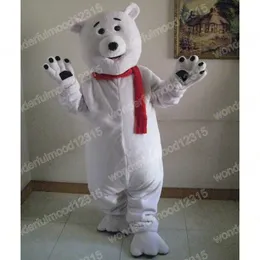 Костюмы талисмана белого медведя, карнавальные подарки на Хэллоуин, размеры для взрослых, нарядный игровой наряд, праздничный костюм для наружной рекламы, костюм