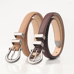 Cinture 6 colori 103 cm 2 cm Cintura in PU solido Cintura per tutte le partite Cintura con fibbia in lega per donna