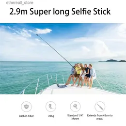 Selfie Monopiedi Pratico Selfie Stick Fibra di carbonio Connessione stabile Estensione 2,9 metri Action Camera Phone Selfie Stick Fissaggio Q231110