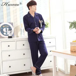 Men's Sleepwear 2023 -Menの長い - スリーブコットンのズボン印刷されたキャラクター脂肪ヤードとパジャマスーツR208を増やす