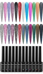 Gel per unghie MIZHSE 12 pezzi Set di smalti riflettenti Vernice semipermanente olografica UV ibrida per manicure Art7654595