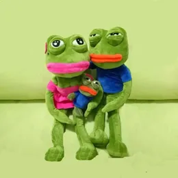 Dockor kawaii fyllda leksaker för barn cosplay förfalskning poserbar sorglig groda pepe nyckelring söt rum dekor plysch dockor fyllda djur dockan 231109