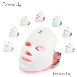 Andra hälsoskönhetsartiklar Face Care Devices USB -laddning 7Colors LED Mask Pon Therapy Skin Rejuvenation Anti Acne Wrinkle Borttagning BR DH3V6