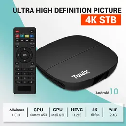 Tanix A3 Android 10 TV Box AllWinner H313 1GB 8GB 2GB 16GB VP9メディアプレーヤー2.4G WiFiセットトップボックススマートテレビボックス