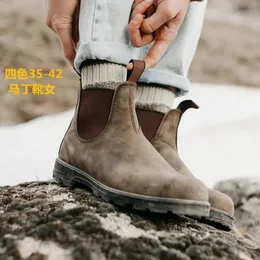 Botlar Erkek ve Kadın Bot Botlar Sonbahar ve Kış Kalın Solmuş Ayak Bileği Botları Şövalye Chelsea Boots Fashing Çift Ayakkabı 231110