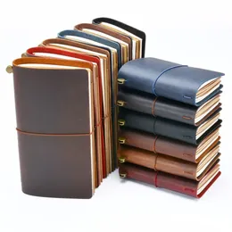 Notepads Mom 100% Genuine Leather Handmade Vintage Denim Diary Sketchbook Planner TN Travel Notebook Cover 230408