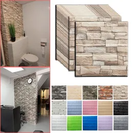 Wall Stickers 20/40 pieces foam 3D wallpaper self-adhesive panel home decoration living room bedroom decoration bathroom tile wallpaper 230410