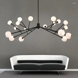 Chandeliers Post Modern LED Chandelier Lights G4 Bulb Tree Branch Hanging Lamp Living Dining Room Glass Ball Lighting Fixtures