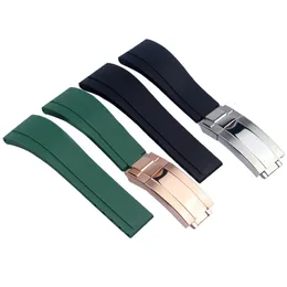 Watch pasms Rolex Na rękę 20 mm 21 mm czarny niebieski zielony wodoodporny silikonowy bransoletka na rękę Wysokiej jakości gumowe opaski 230410