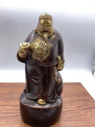 Dekorativa figurer China Bronze Brass Gilding Wealth God Statue Mr. Financial Accountant Metal Crafts Home Decoration Small Ornaments
