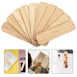 10pcs Wood Blank Bookmarks Unfinished Tags Painting Craft DIY Carved Graffiti Bamboo Board Material
